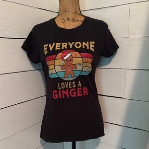 Black Graphic Tee - Everyone Loves a Ginger Christmas